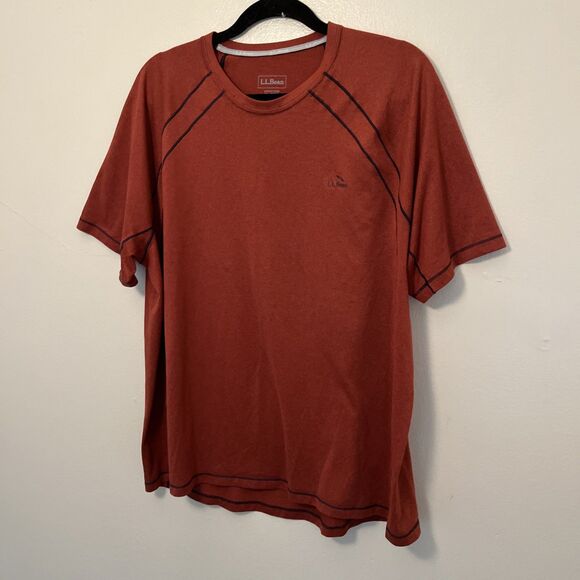 Men's L.L.Bean Quick-Dry Trail Tee Short-Sleeve, Burnt Orange- XL Reg - Picture 2 of 10